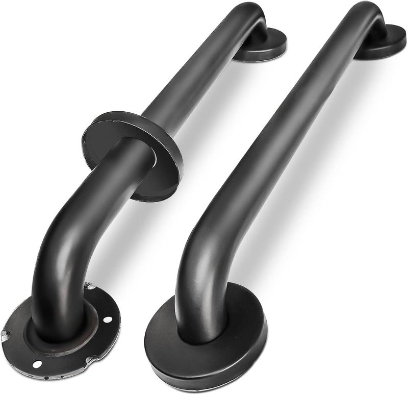 Zoomerry Handicap Grab Bars, 2 Pack 18 Inch Shower Grab Bar for Seniors, 304 Stainless Steel ADA Grab Bars for Bathtubs and Showers, Toilet, Safety Shower Handles for Elderly, Disabled, Injury (Black) - Image 1