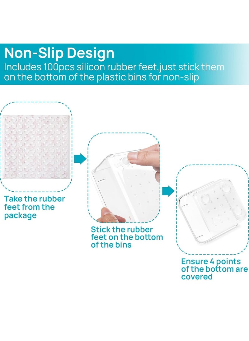 MODANOIR Modanoir 25 Pcs Desk Drawer Organizers Trays Set Clear Plastic Storage Bins Bathroom Drawer Tray Dividers Vanity Trays Organizer for Bedroom Dresser Makeup Kitchen Utensil Office  - Image 4
