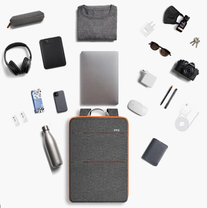 ZINZ Slim & Expandable Laptop Backpack Water Resistant Travel Backpack Compatible with MacBook Air/Pro 13-14 inch XPS 13 Surface 13.5" and Most 13-14 inch NoteBooks,G01OG01 - Image 5