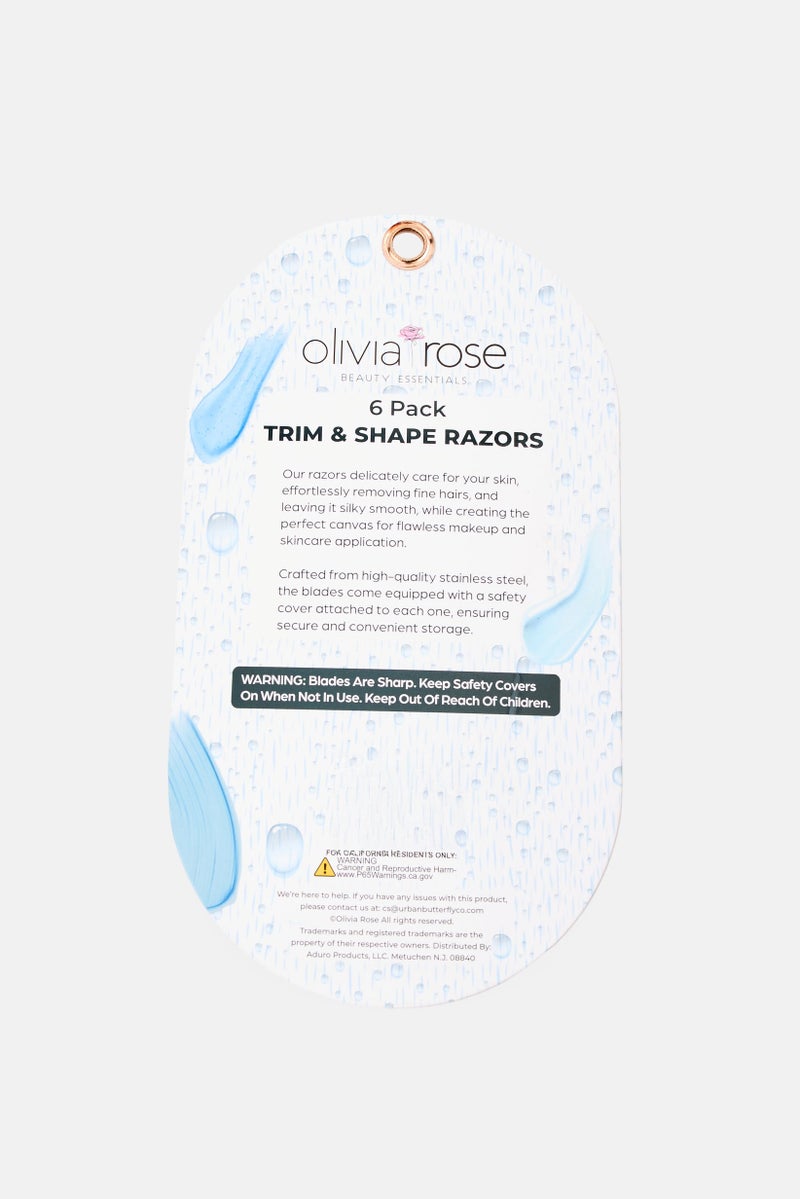 Olivia Rose 6 Pack Brand Logo Trim And Shape Razors Set, Multicolor - Image 2