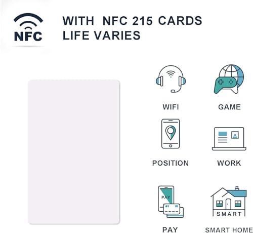 YARONGTECH NTAG215 NFC Blank PVC Color Cards Work with TagMo and Games for All NFC-Enabled Smartphones and Devices (Pack of 10) (Blue) - Image 2