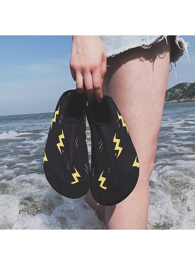 Unisex Diving Socks, Beach shoes, Thick Soft Soled Non-Slip Swimming Shoes, Snorkeling Quick Dry Diving Shoes, Surf Shoes for Women Men US 7.5-8.5 (Black/Yellow) - Image 5