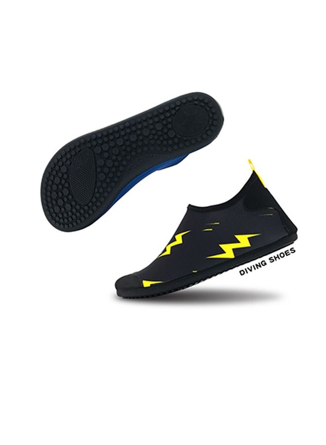 Unisex Diving Socks, Beach shoes, Thick Soft Soled Non-Slip Swimming Shoes, Snorkeling Quick Dry Diving Shoes, Surf Shoes for Women Men US 7.5-8.5 (Black/Yellow) - Image 2