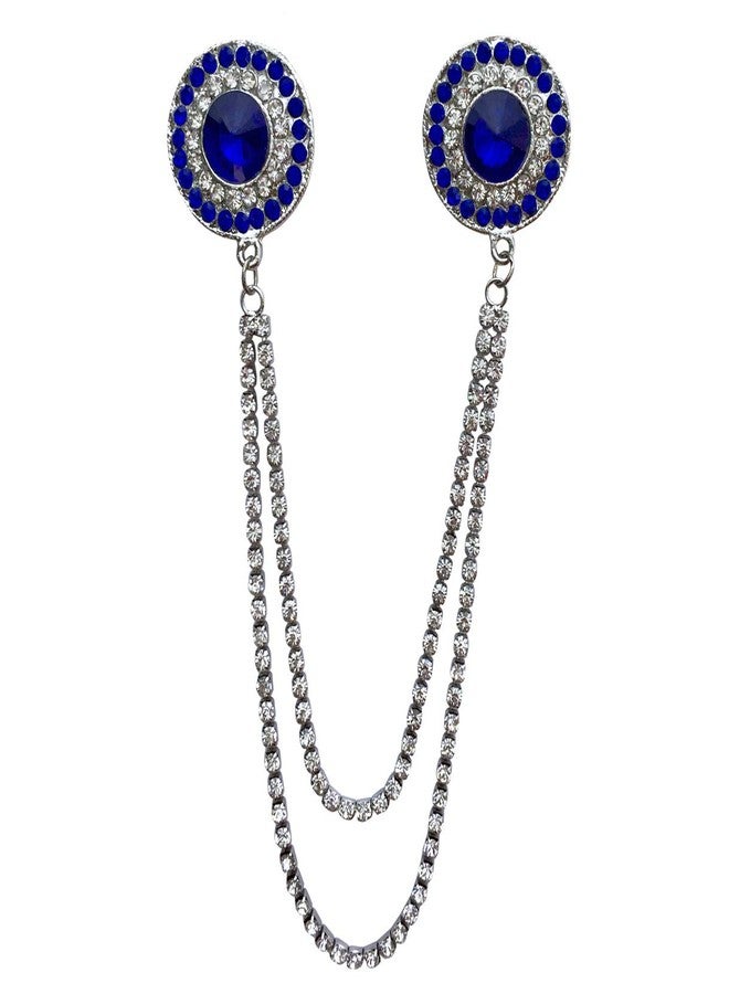 FURE Double Round Chain Brooch (Blue) - Image 1