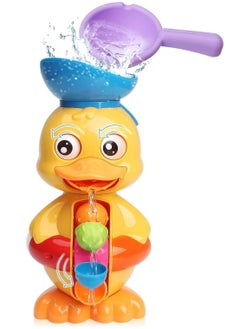Toddler bath toys, cute duck baby bathtub toys, spinning water car, water spray children bathroom tub bath water toys toddler shower, children's water toys (A)
