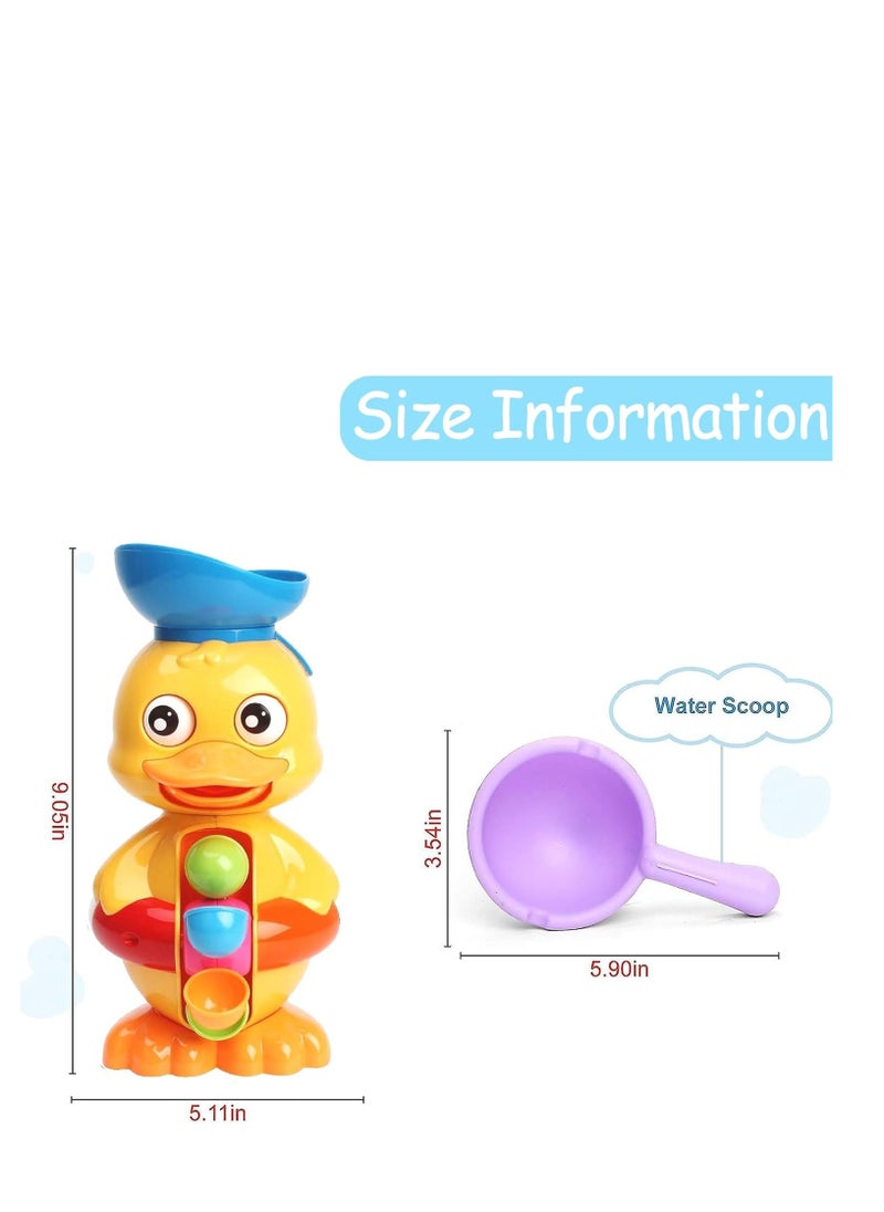 Rightsure - Toddler bath toys, cute duck baby bathtub toys, spinning water car, water spray children bathroom tub bath water toys toddler shower, children's water toys (A) - Image 1
