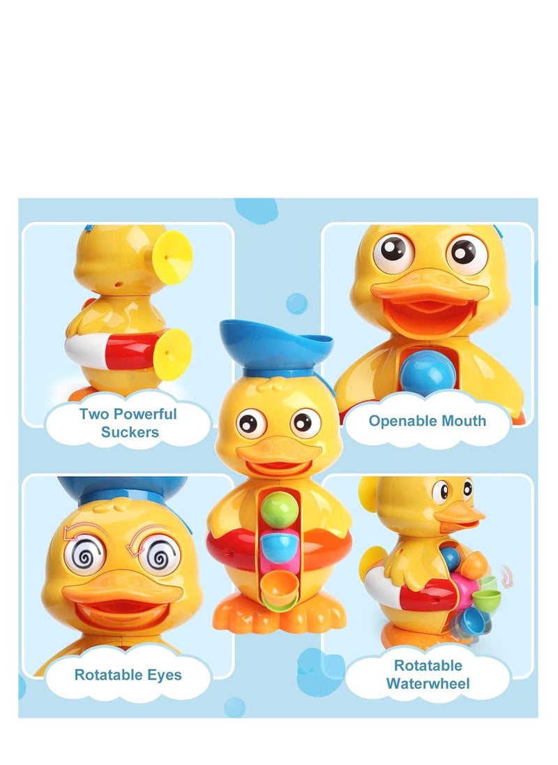 Rightsure - Toddler bath toys, cute duck baby bathtub toys, spinning water car, water spray children bathroom tub bath water toys toddler shower, children's water toys (A) - Image 1