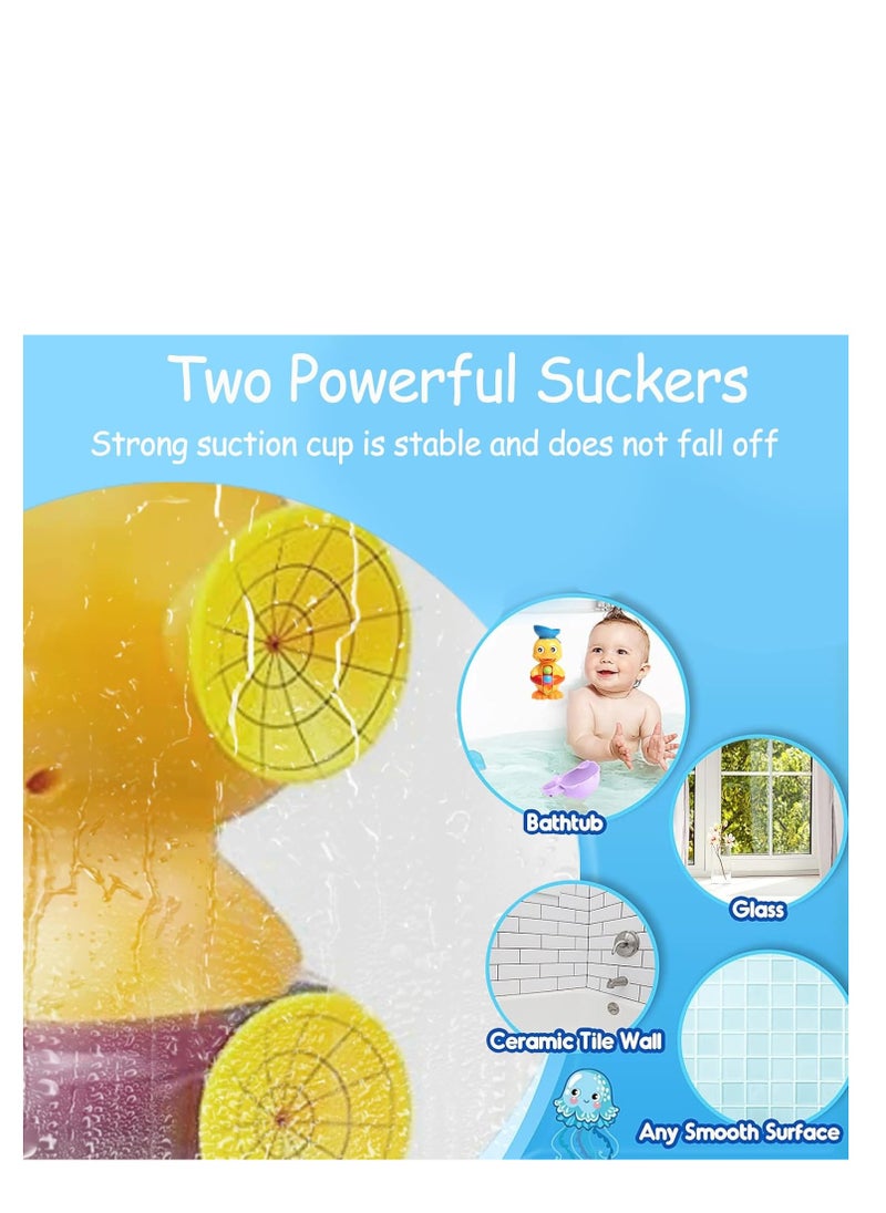 Rightsure - Toddler bath toys, cute duck baby bathtub toys, spinning water car, water spray children bathroom tub bath water toys toddler shower, children's water toys (A) - Image 1
