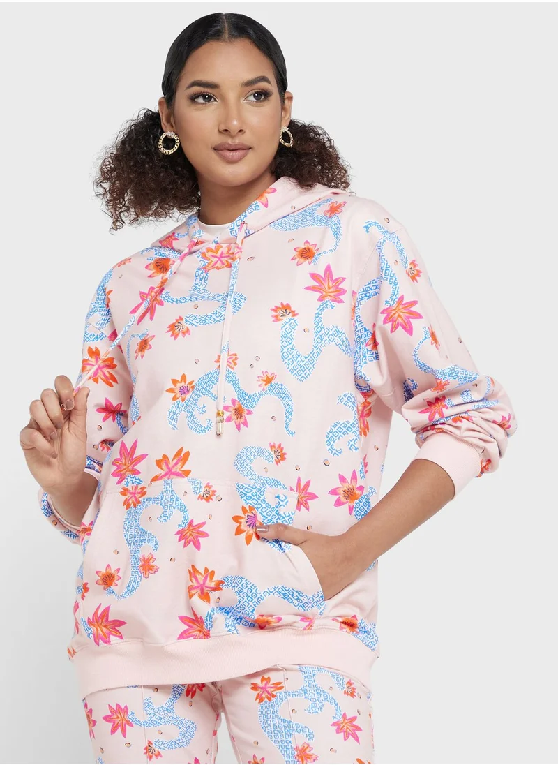 Desert Cove Floral Printed Hoodie