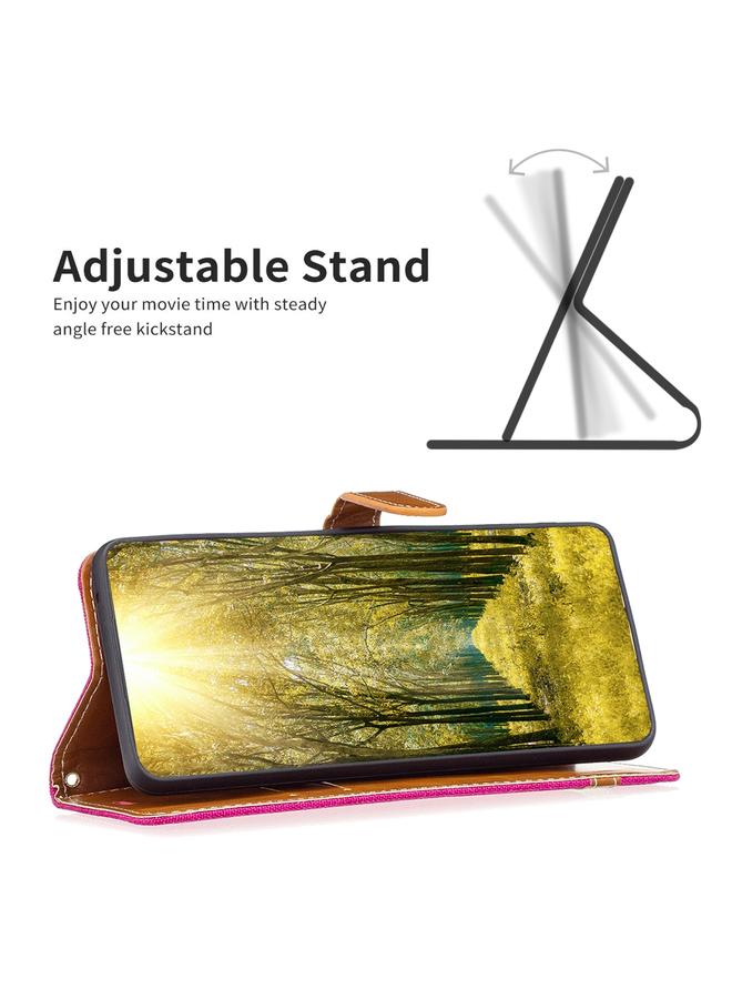S-TOP Case For Samsung Galaxy A55 Color Block Denim Texture Leather Phone Case - Image 5
