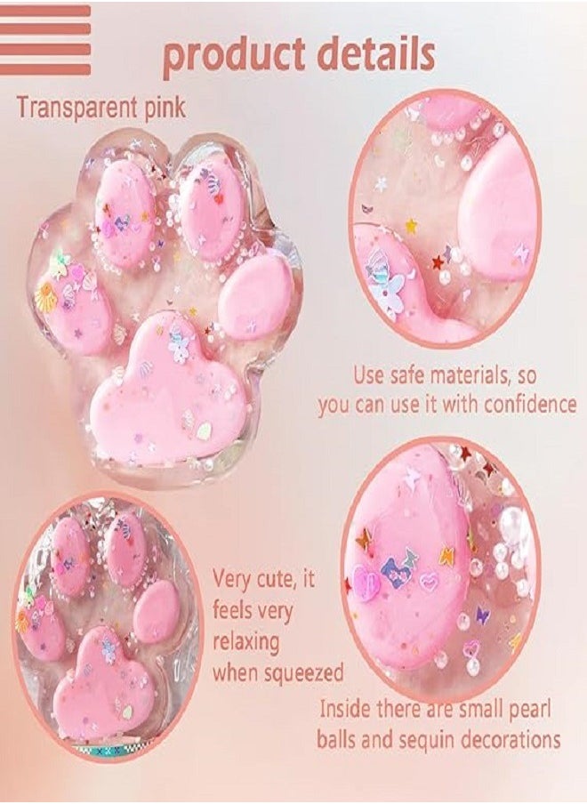 Generic Squishy Cat Paw Fidget Toys, Pinch Family Squeeze Toys, Cute Squishies Stress Ball Sensory Toys (Pink)  - Image 2