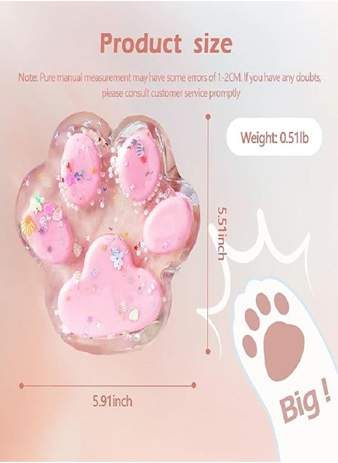 Generic Squishy Cat Paw Fidget Toys, Pinch Family Squeeze Toys, Cute Squishies Stress Ball Sensory Toys (Pink)  - Image 4