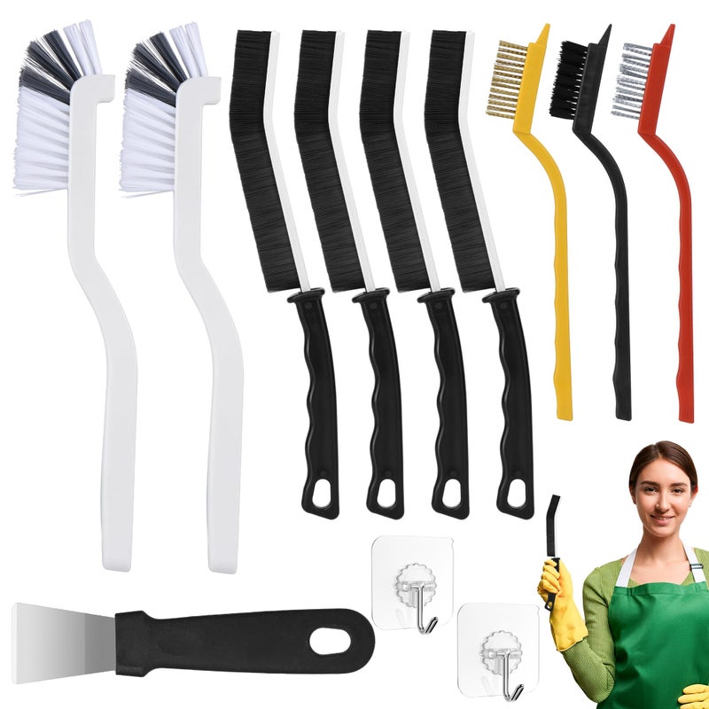 Crevice Cleaning Brush,12 Pcs Cleaning Supplies Cleaning Brush Tools,Hard Bristle Cleaning Brushes for Household Use Bathroom Tiles Kitchen Corner,Sink,Teapot, Bottle,Blender Practical and Durable - Image 1