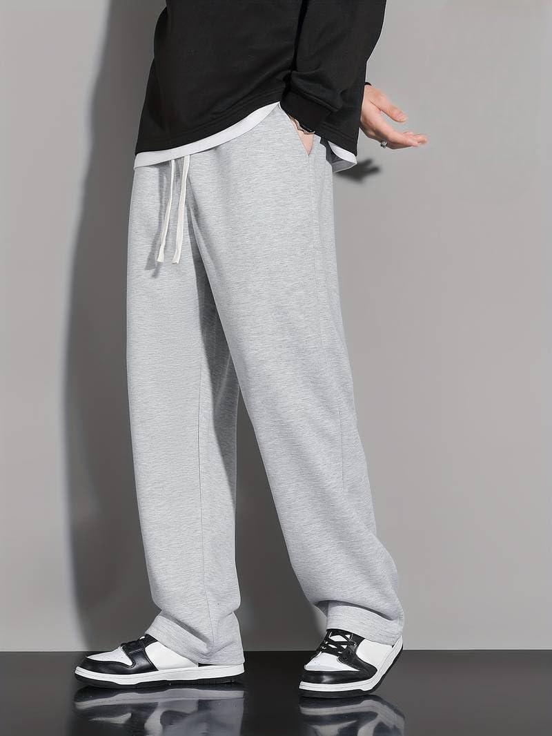 PROGENY Men High Rise Loose Open Bottom Joggers/Loose Soft Casual Lowers/Casual Extra Open Bottom Lower Cotton -21125Vg4Grey 42 - Image 2