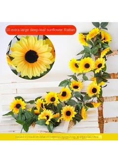 Generic 2-Pieces Artificial flower sunflower rattan vine wall decoration plant yelllow  - Image 1
