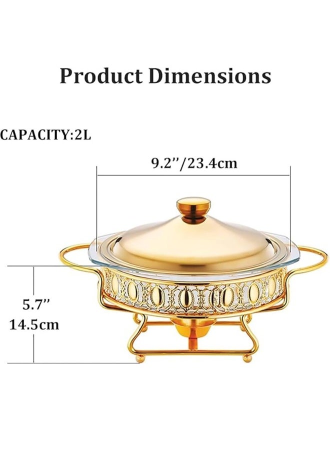 Chafing Dish Buffet, Round Chafing Dish Buffet Set, Chafing Dish with Lid and Stand, Chafers and Buffet Warmers Set for Parties Weddings Catering