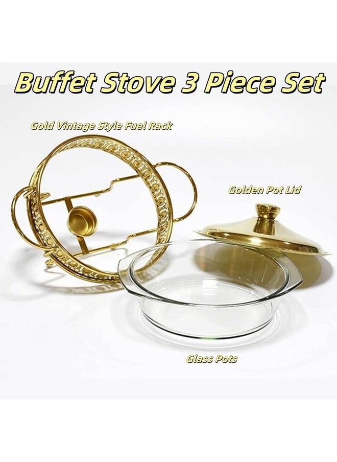 Chafing Dish Buffet, Round Chafing Dish Buffet Set, Chafing Dish with Lid and Stand, Chafers and Buffet Warmers Set for Parties Weddings Catering