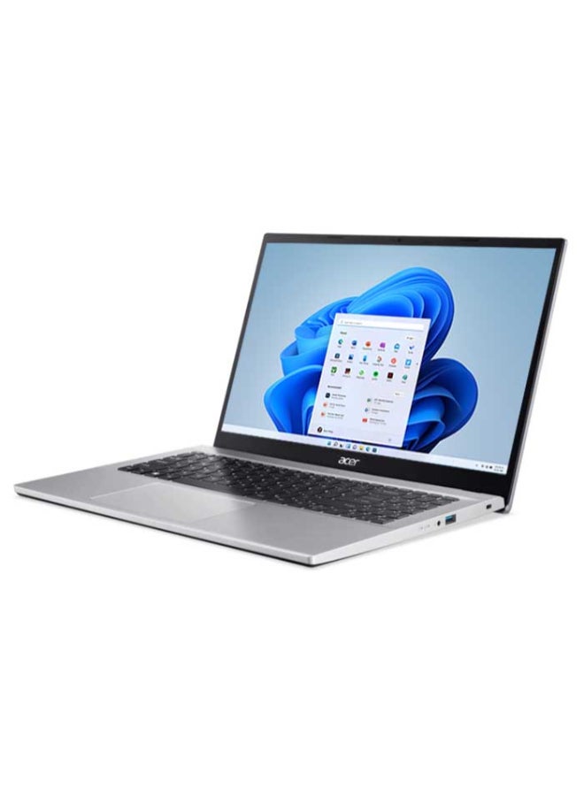 أيسر لابتوب أسباير 3 A315 بشاشة 15.6 بوصة عالية الدقة بالكامل (1920×1080)، معالج Intel Core i5-1235U، ذاكرة وصول عشوائي 8 جيجابايت DDR4، قرص صلب SSD سعة 512 جيجابايت، معالج رسومات Intel Iris Xe، نظام تشغيل DOS (بدون ويندوز)، يدعم اللغتين الإنجليزية والعربية، لون فضي نقي الإنجليزية/العربية فضي نقي - Image 3