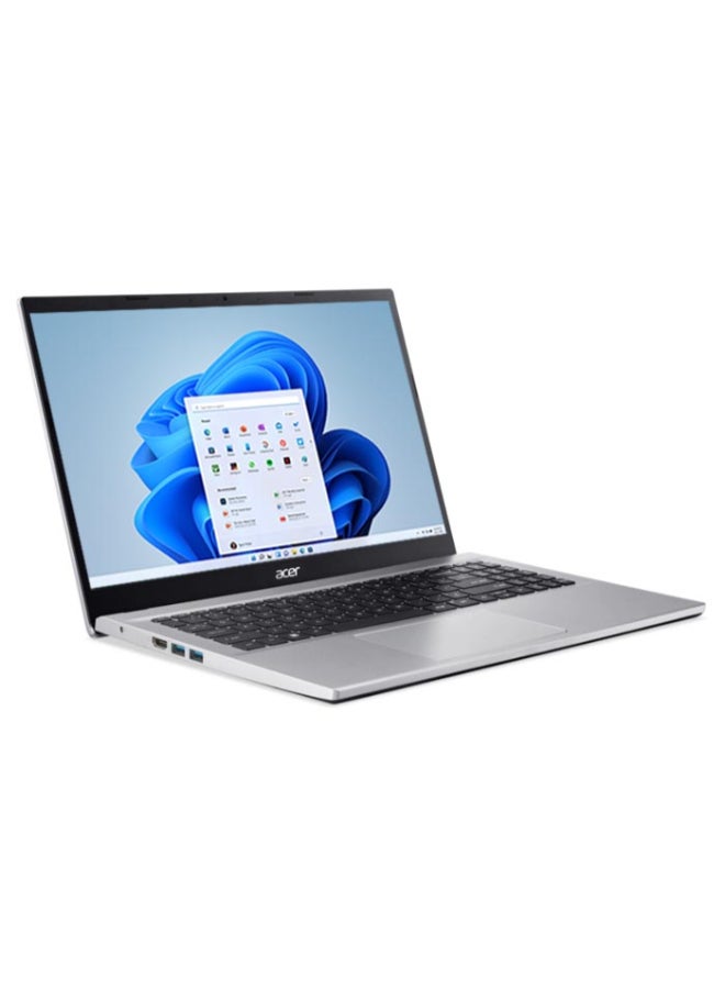أيسر لابتوب أسباير 3 A315 بشاشة 15.6 بوصة عالية الدقة بالكامل (1920×1080)، معالج Intel Core i5-1235U، ذاكرة وصول عشوائي 8 جيجابايت DDR4، قرص صلب SSD سعة 512 جيجابايت، معالج رسومات Intel Iris Xe، نظام تشغيل DOS (بدون ويندوز)، يدعم اللغتين الإنجليزية والعربية، لون فضي نقي الإنجليزية/العربية فضي نقي - Image 2