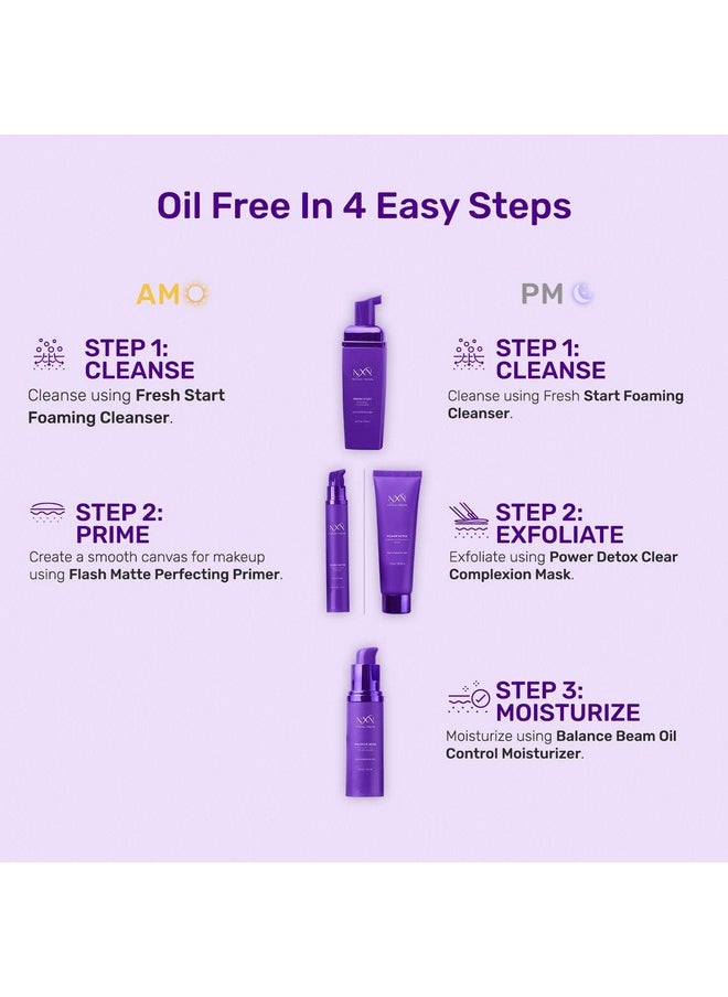 NXN - Oil Control System Set With Kaolin Clay Face Mask Mattifying Primer Cleansing Face Wash & Daily Moisturizer Oily Skin Sebum Control Kit For Men & Women - Image 1