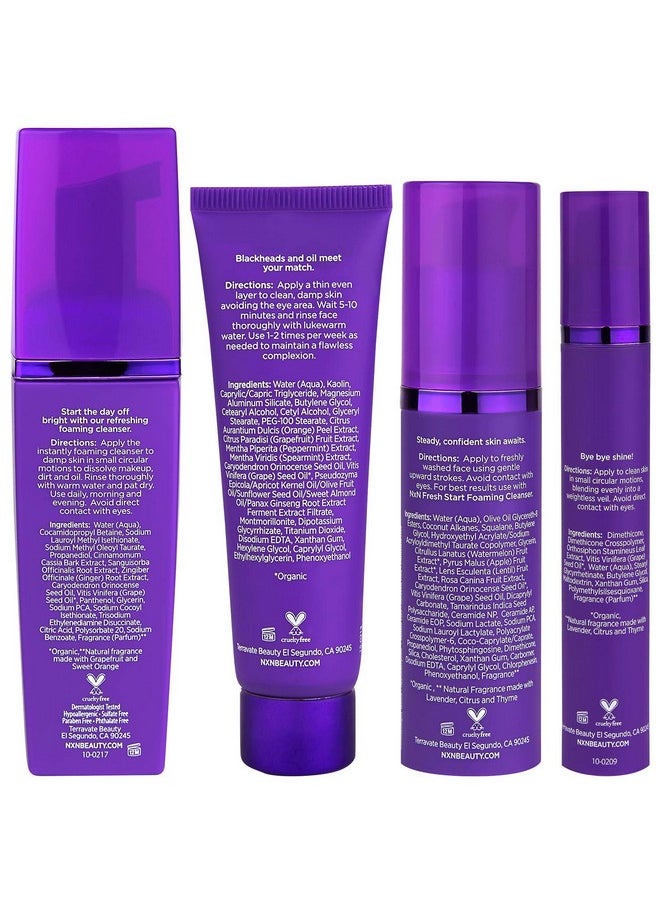 NXN - Oil Control System Set With Kaolin Clay Face Mask Mattifying Primer Cleansing Face Wash & Daily Moisturizer Oily Skin Sebum Control Kit For Men & Women - Image 1