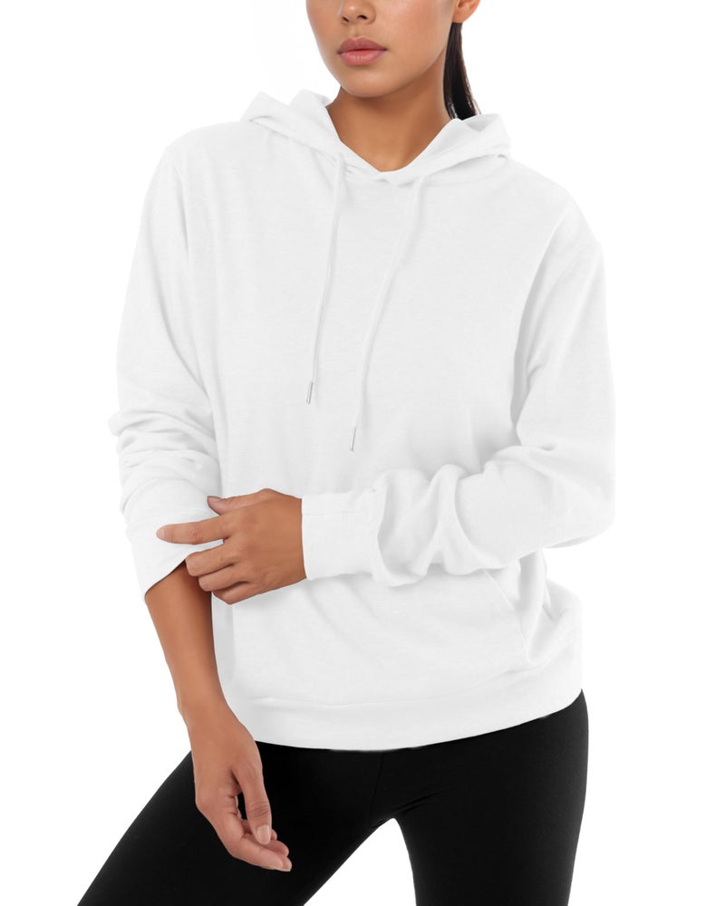 GIVON Women's Essential Pullover Hoodie Thin Lightweight Long Sleeve Comfort Sweatshirt for Everyday Wear / DCF019-WHITE-XL - Image 2