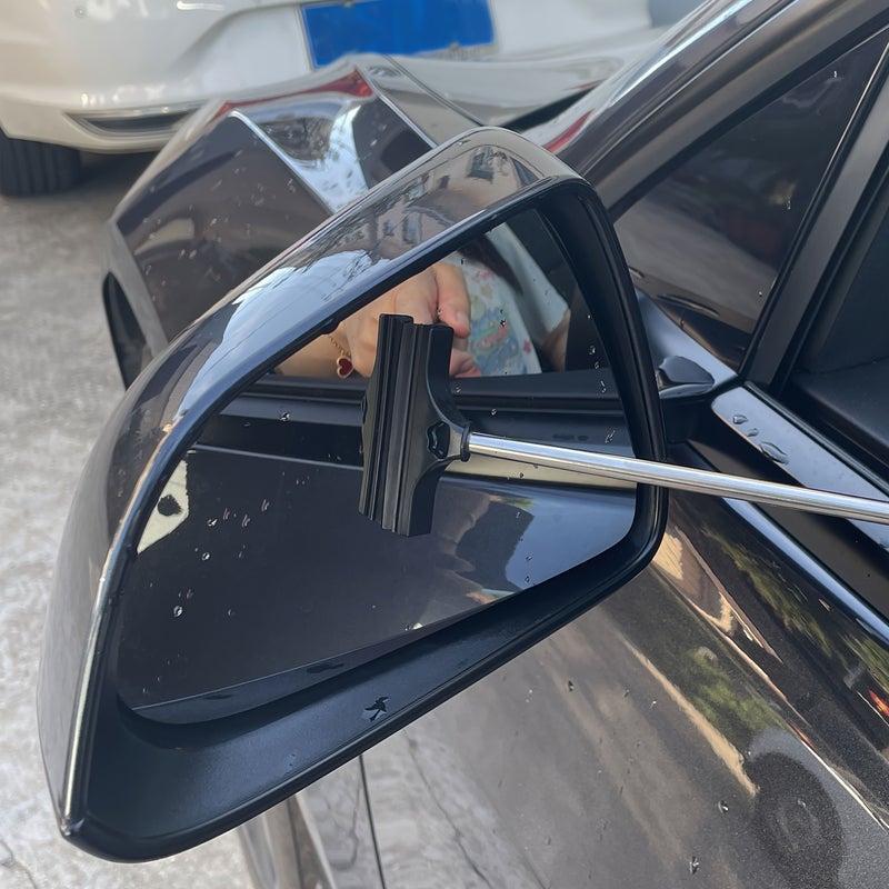 Pink Retractable Rearview Mirror Wiper with Extendable Long Handle for Snow and Mist - Image 5