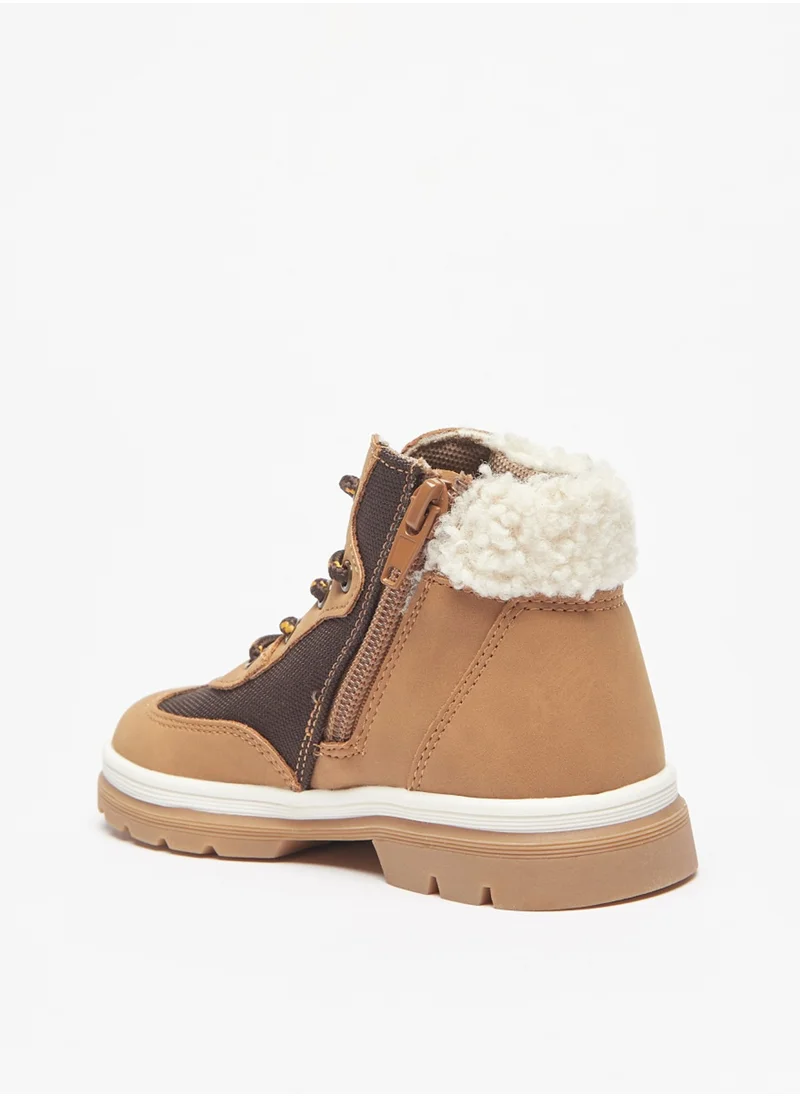 لي كوبر Boys' Paneled High Top Boots With Zip Closure