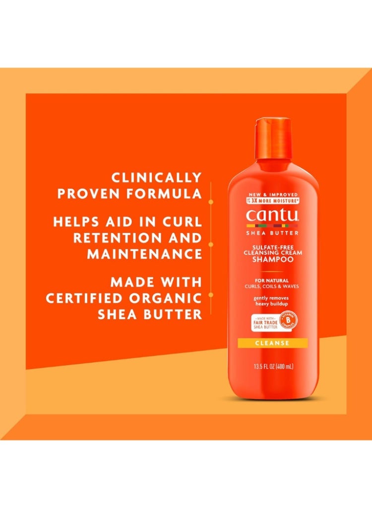 Cantu Shea Butter Sulfate-Free Shampoo, Hydrating Conditioner & Deep Treatment Masque Set – Moisture Care Trio for Natural Hair - Image 2