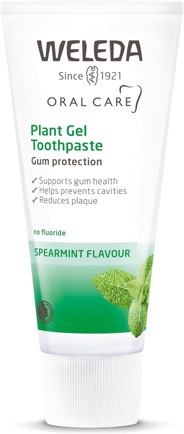 Weleda Plant Gel Toothpaste Fluoride Free Sensitive Teeth Antibacterial SLS Free Certified Natural Organic Vegan Mint Flavour 75ml - Image 1