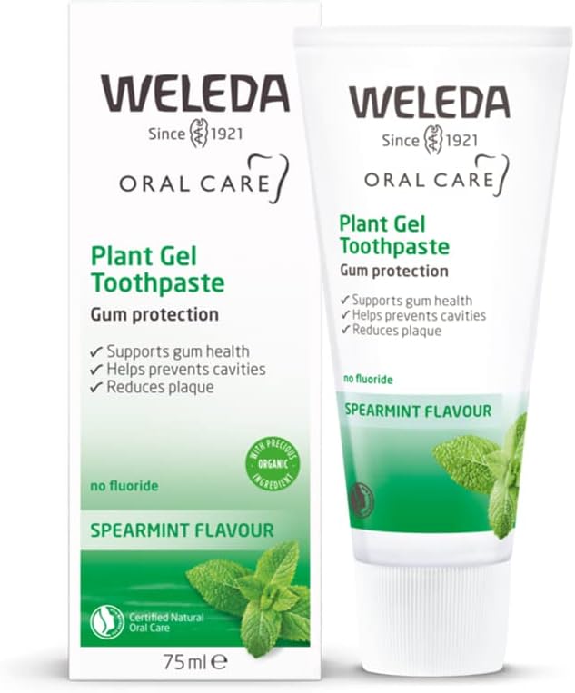 Weleda Plant Gel Toothpaste Fluoride Free Sensitive Teeth Antibacterial SLS Free Certified Natural Organic Vegan Mint Flavour 75ml - Image 2