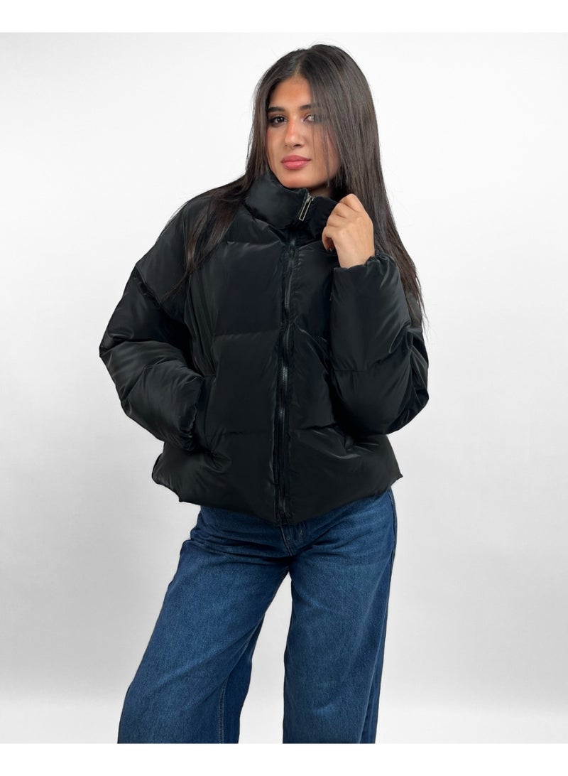 LUKINS High-Quality Black Women’s Waterproof Jacket – Stylish Winter Design and Rain-Resistant - Image 1