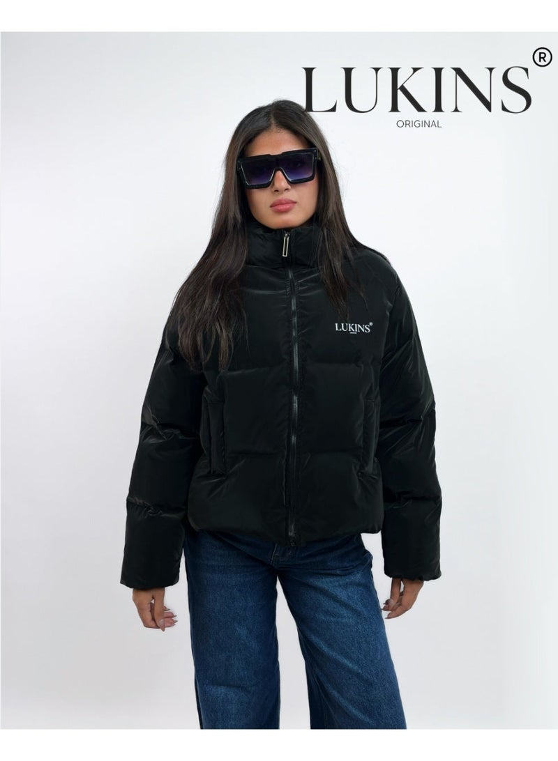 LUKINS High-Quality Black Women’s Waterproof Jacket – Stylish Winter Design and Rain-Resistant - Image 3
