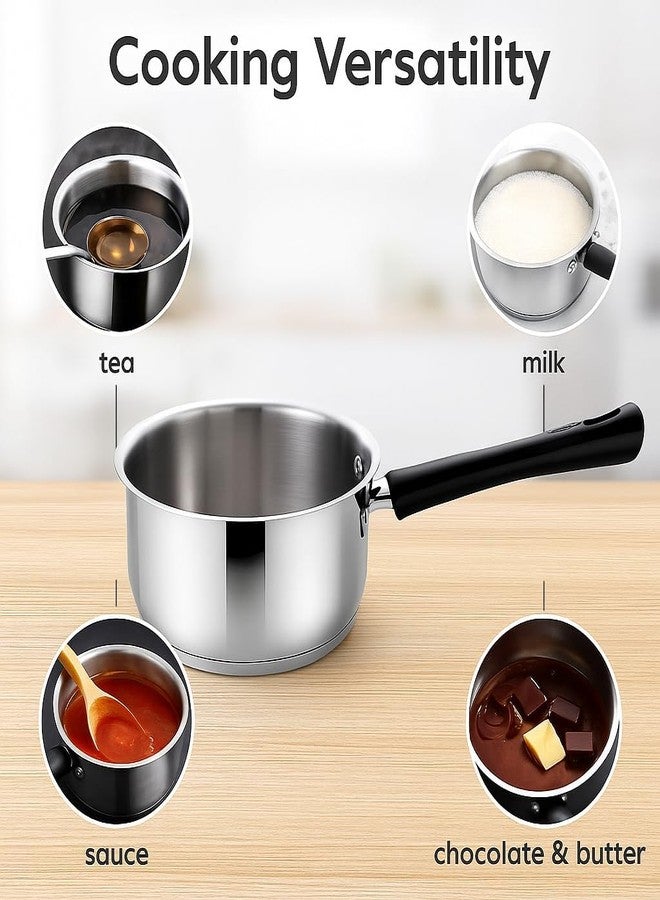 Crega Stainless Steel Induction Cookware, Heavy Duty Milk Boiling Pot, Tea Maker Stainless Steel, Triply Sauce Pot, Chai Boiler, Small Cooking Vessel & Multi-Purpose Kitchen Utensil - Image 5