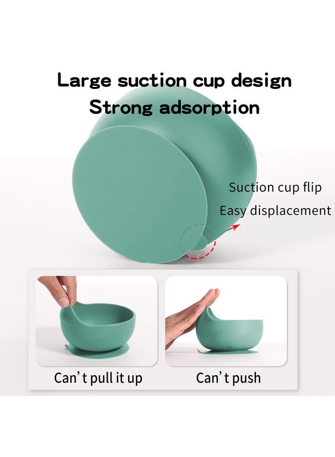 TONY STARK 7 Pcs Silicone Baby Feeding Set Bpa-Free,Microwave Safe,Anti-Slip Base | Complete Tableware Kit For Babies & Toddlers With Suction Plate,Bowl,Cup, Spoon,Fork & Bib (Green) - Image 2