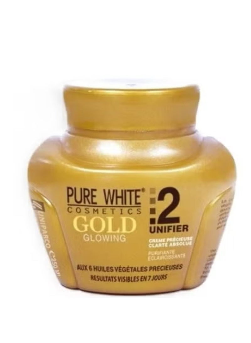 بيور وايت كوزماتيكس كريم تفتيح البشرة بخلاصة الذهب الأبيض النقي 250مل - Image 1