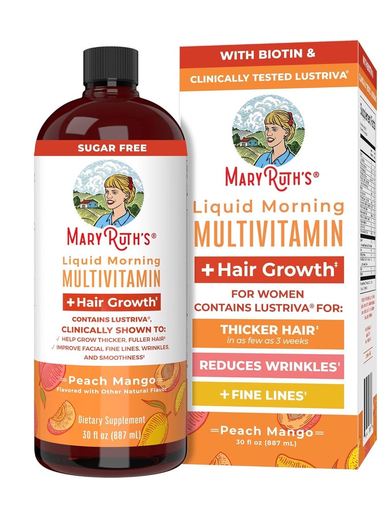 MaryRuth's Liquid Morning Multivitamin Hair Growth Peach Mango 30 Fl ox 887ml - Image 1