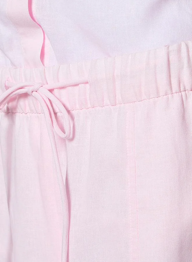 Splash FAV Wide Leg Flexi Waist Cut and Sew Linen Blend Pants