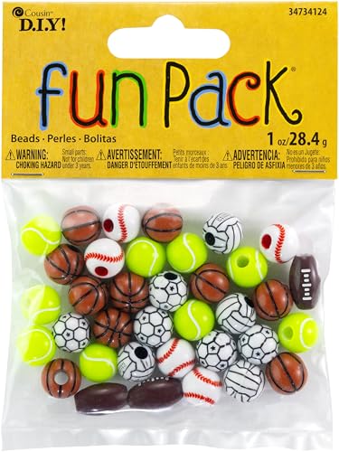 Cousin DIY Assorted Sports Beads Fun Pack Mix Small - Image 1