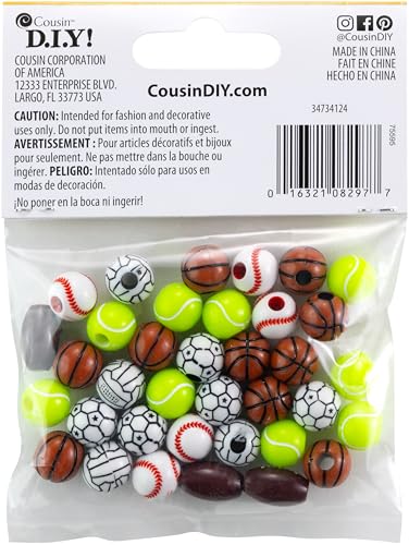 Cousin DIY Assorted Sports Beads Fun Pack Mix Small - Image 2