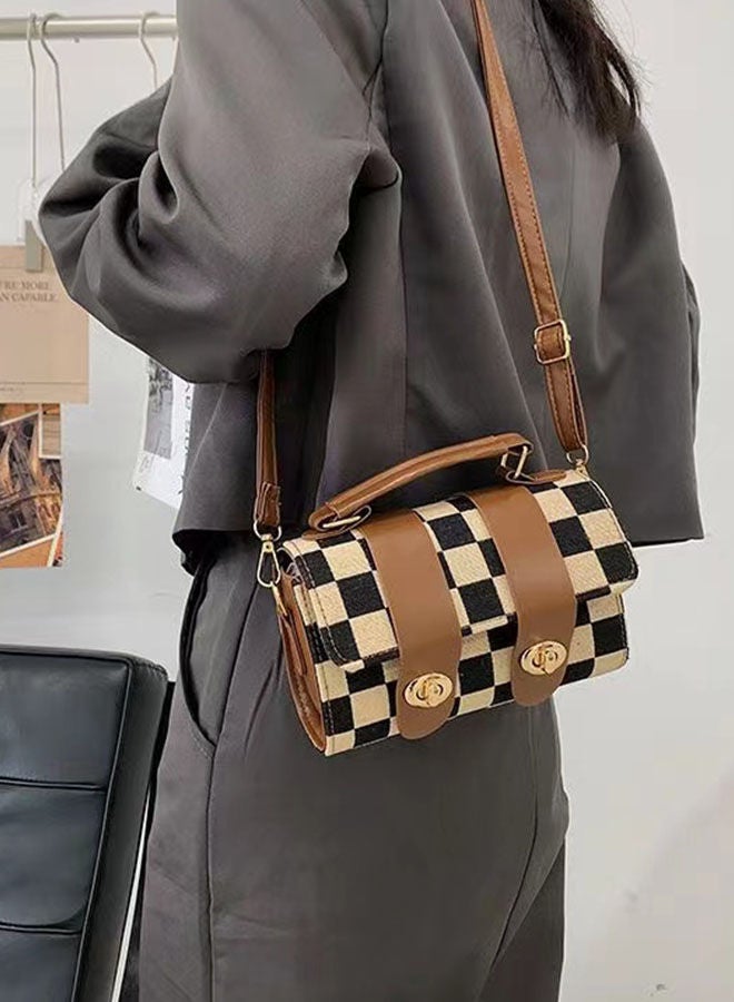Casual Unique Flap PU Leather Boston Handbag Cross-body Shoulder Cylinder Bag for Women/Ladies/Girls Shopping Work Dating 18*13*7cm - Image 5