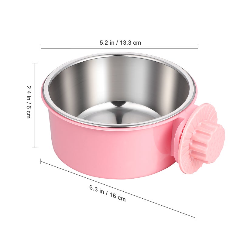 2pcs Dogs Cats Feeding Bowl Cage Hanging Bowl Stainless Steel Pets Food Bowl Household Pets Feeder - Image 2