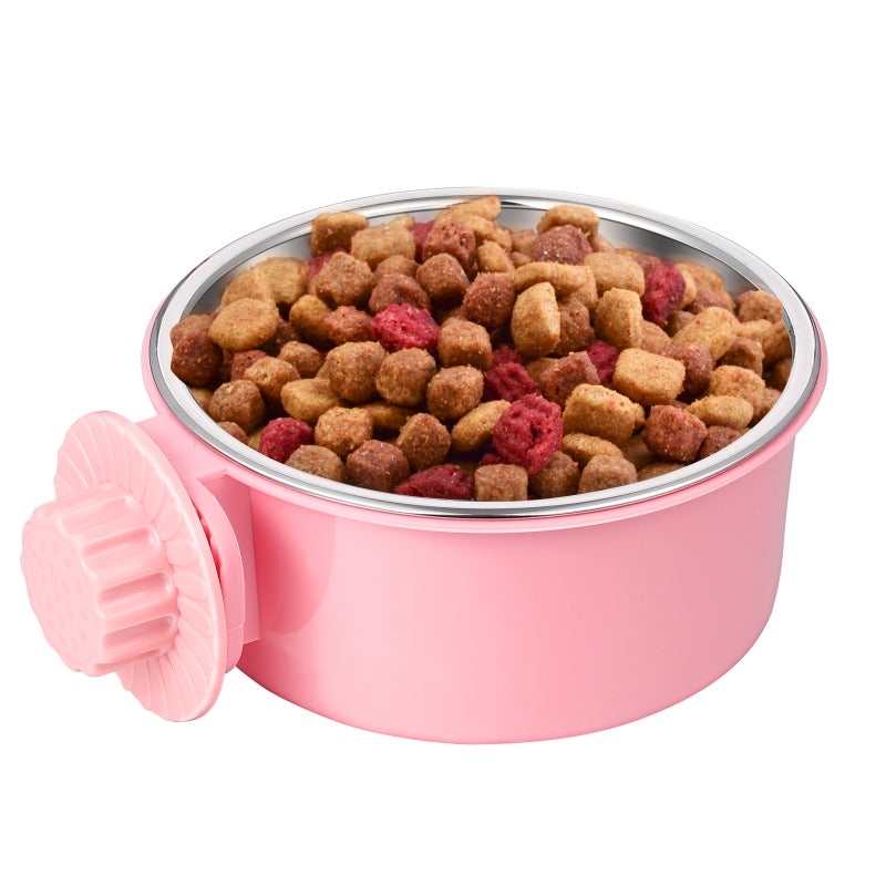 2pcs Dogs Cats Feeding Bowl Cage Hanging Bowl Stainless Steel Pets Food Bowl Household Pets Feeder - Image 1