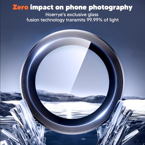Hoerrye for Samsung Galaxy S24 Ultra Camera Lens Protector, Case-Friendly, Ultra-HD 9H Tempered Glass Screen Protector, Anti-Scratch, Space Titanium Military-Grade Drop Protection, Titanium Black - Image 3