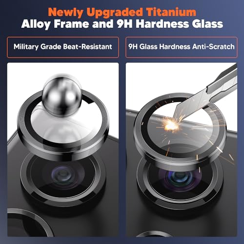 Hoerrye for Samsung Galaxy S24 Ultra Camera Lens Protector, Case-Friendly, Ultra-HD 9H Tempered Glass Screen Protector, Anti-Scratch, Space Titanium Military-Grade Drop Protection, Titanium Black - Image 5