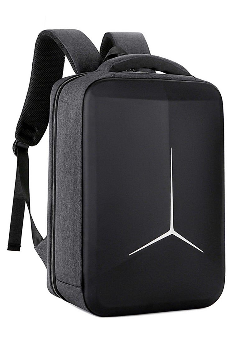 HIKE Semi Hard 17-inch Unisex Laptop Backpack with Built in Combination lock and USB/ Headphone Port Daypack for Travel, Office and Business, HK2020-GREY - Image 2