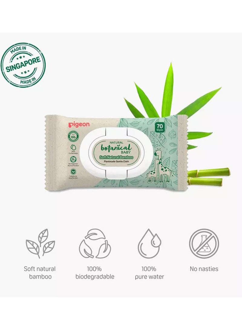 pigeon Natural Botanical Baby Wipes - 70 Sheets - Image 1
