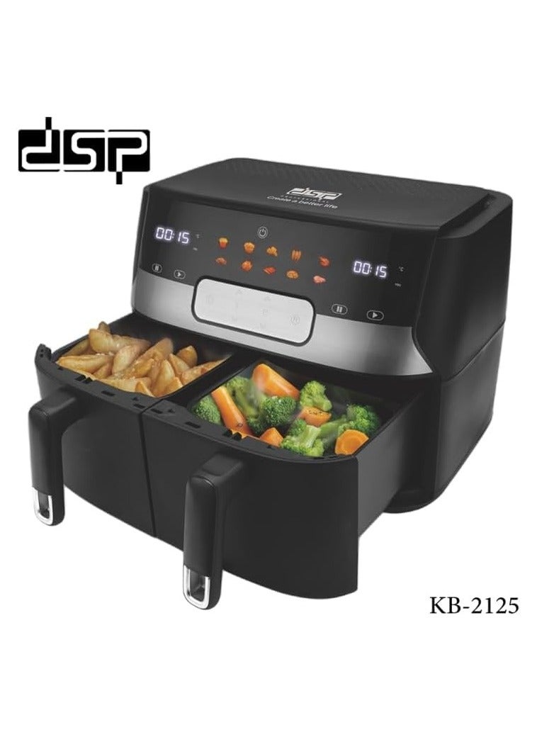 DSP KB2125 Dual Basket Air Fryer 10L - Image 2