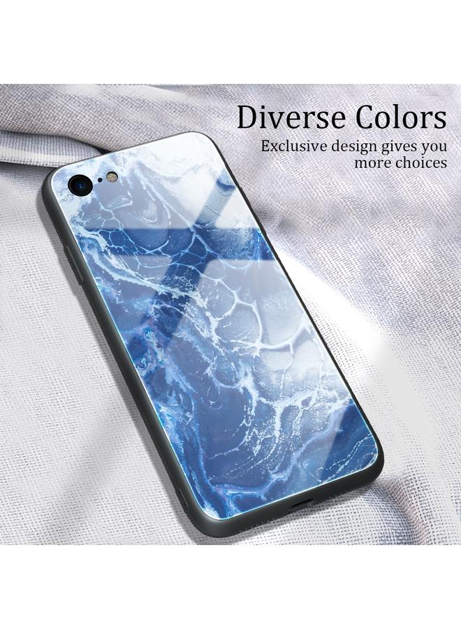 S-TOP Case For iPhone SE 2022 / SE 2020 / 8 / 7 Marble Pattern Glass Protective Case - Image 2
