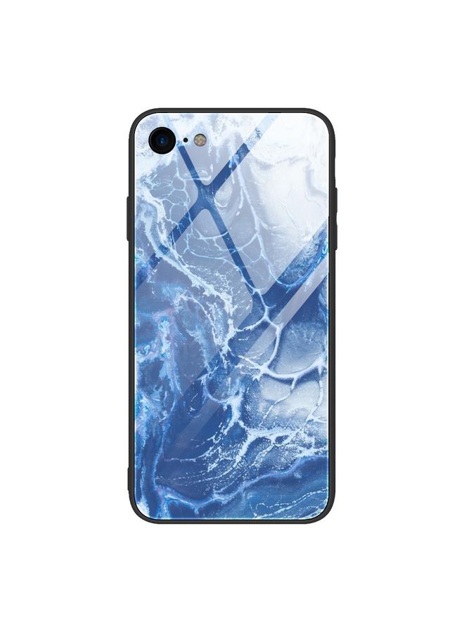S-TOP Case For iPhone SE 2022 / SE 2020 / 8 / 7 Marble Pattern Glass Protective Case - Image 1
